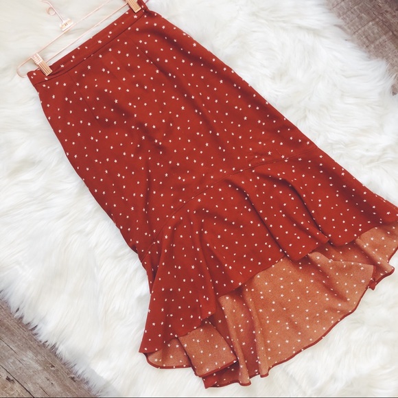 {moussy} mini star print midi skirt